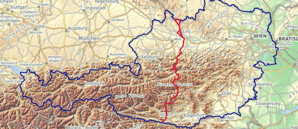 Karte des Salzsteigweg Österreichischer Weitwanderweg 09